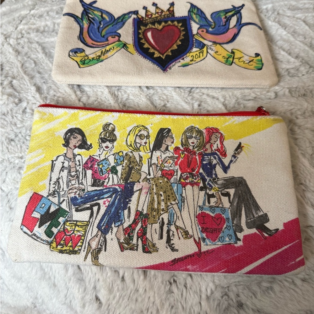 Brighton Red and Yellow Cosmetic Bag with Anime Design